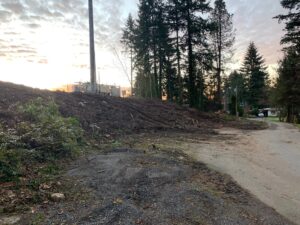 New Homes Coming Soon on a dirt road surrounded by trees