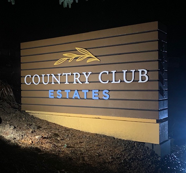 New Country Club Estates Sign